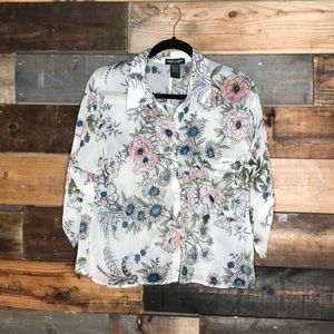 About a Girl | Floral Blouse 3/4 Sleeve